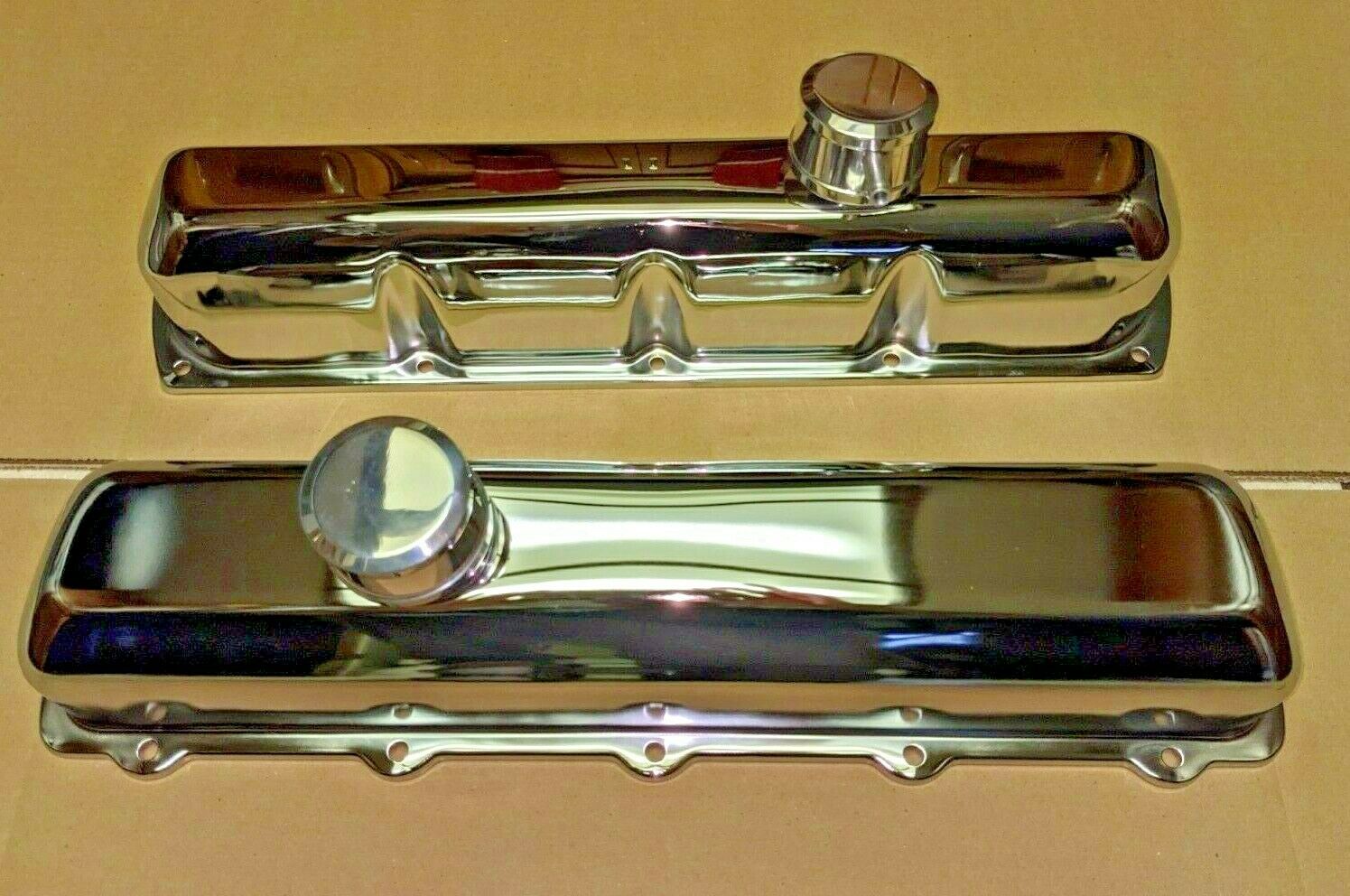 Milodon 85640 2-3/4 Tall Chrome Valve Cover with Baffle for Oldsmobile 350/455 